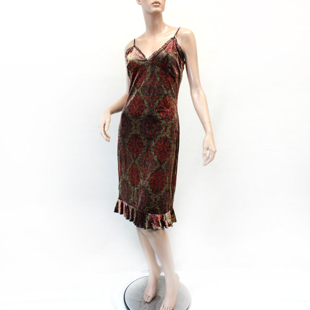 Just My Time velvet coquette babydoll Y2K paisley whimsigoth dress Large USA